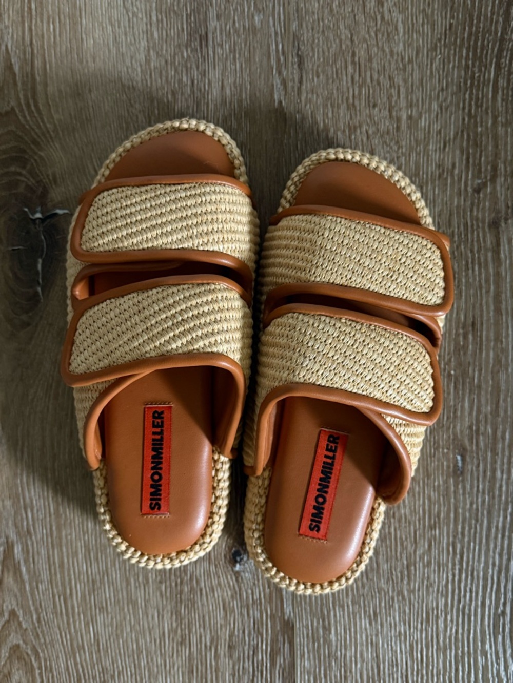 SIMON MILLER RAFFIA CRO SLIDE IN NATURAL Sandals